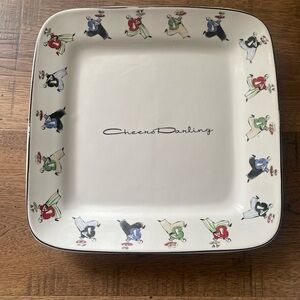 Rosanna Square Platter in Red, Green, Blue, Black, Cream